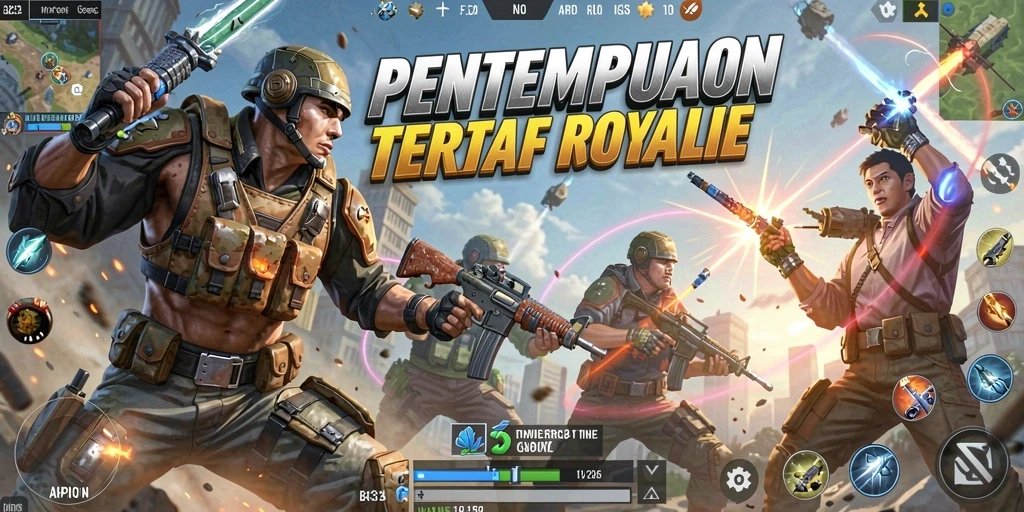 Screenshot gameplay API33 menunjukkan pertempuran seru dalam game Battle Royale.