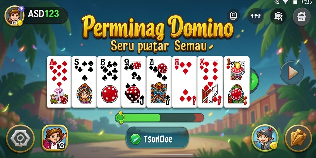 Tampilan gameplay seru dari game Domino ASD123.