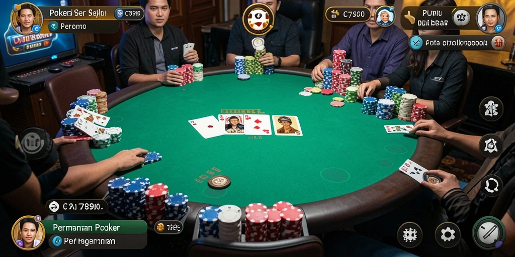 Tangkapan layar gameplay C7890 menampilkan momen seru permainan Poker.