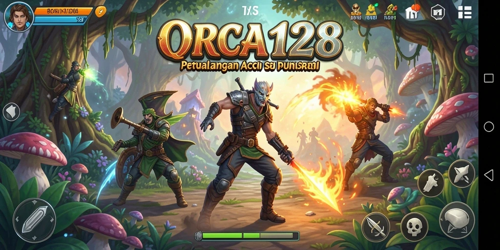 Tampilan gameplay yang memukau dalam ORCA128 dengan aksi seru.