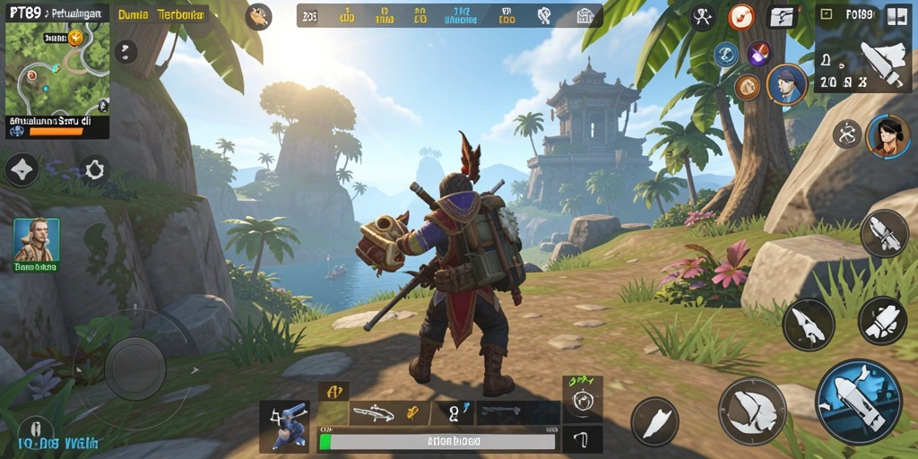 Gameplay PT89 yang menunjukkan eksplorasi dunia terbuka yang luas dan indah.