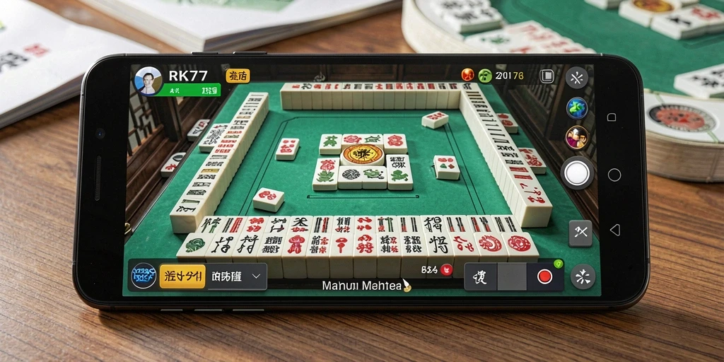 Screenshot RK77 menampilkan gameplay Mahjong yang menantang dan menarik.